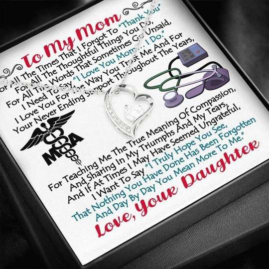 Mom Necklace, Nurse Daughter Gift For Mom Forever Love Necklace Thank For Sharing In My Triumphs Gifts For Daughter Rakva