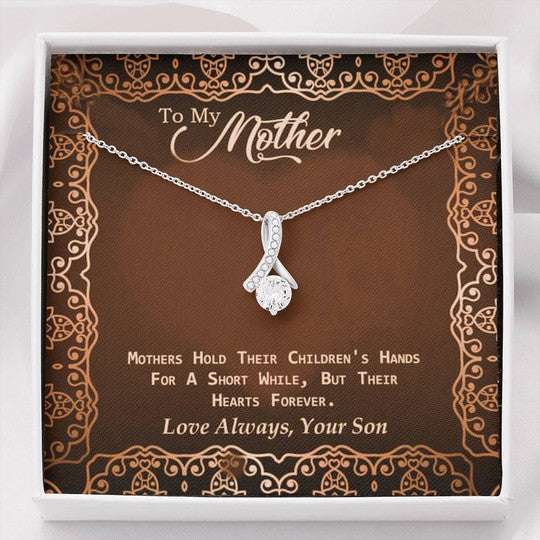 Mom Necklace, Paisley Son Gift For Mom Necklace Mothers Hold Their Children’S Heart Gifts for Mother (Mom) Rakva