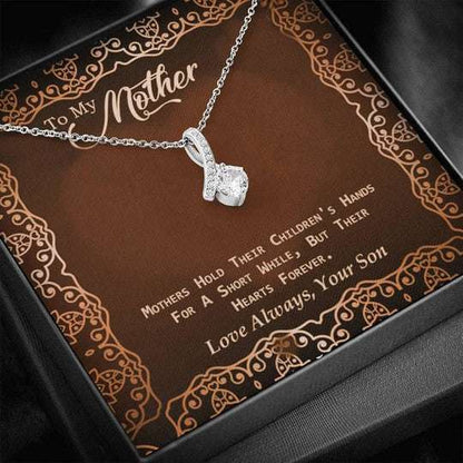 Mom Necklace, Paisley Son Gift For Mom Necklace Mothers Hold Their Children’S Heart Gifts for Mother (Mom) Rakva