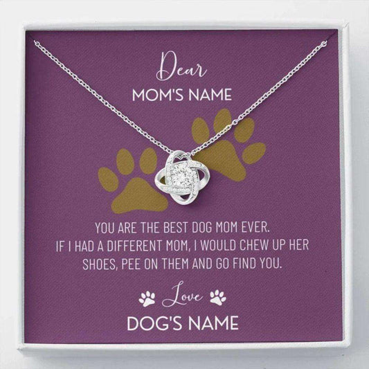 Mom Necklace, Personalized Dog Mom Necklace, Dog Mom Gift, Love Knot Necklace Gift For Mom, Mother’S Day Necklace Gift Gifts for Mother (Mom) Rakva