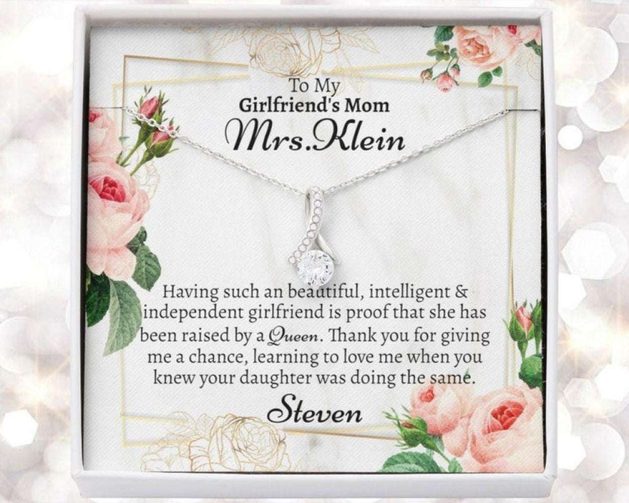 Mom Necklace, Personalized Girlfriends Mom Gift, Mothers Day Gift For Girlfriends Mom, Gift For Girlfriends Mom, Gift For Girlfriends Mom Gifts for Mother (Mom) Rakva