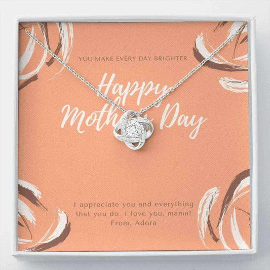 Mom Necklace, Personalized Mother’S Day Necklace Gift, I Appreciate You And Everything You Do, Love Knot Necklace Gift For Mom Gifts for Mother (Mom) Rakva