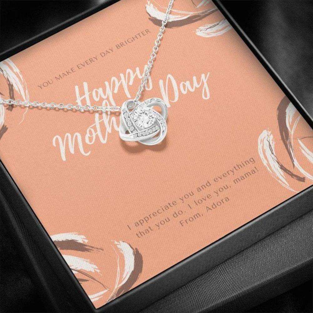 Mom Necklace, Personalized Mother’S Day Necklace Gift, I Appreciate You And Everything You Do, Love Knot Necklace Gift For Mom Gifts for Mother (Mom) Rakva