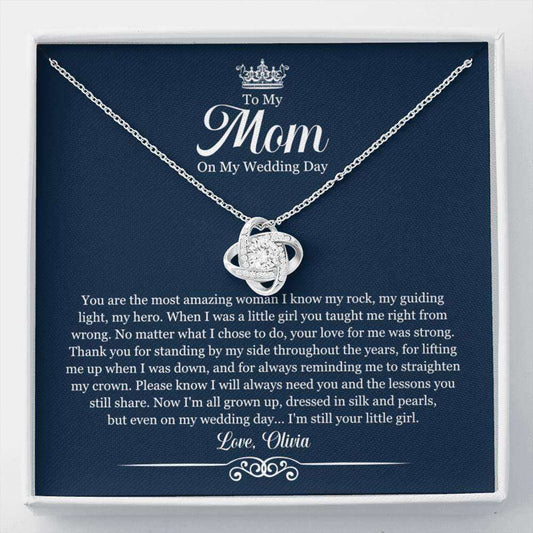 Mom Necklace, Personalized Necklace To My Mom On My Wedding Day “ Gift For Mother Of The Bride Custom Name Gifts for Mother (Mom) Rakva