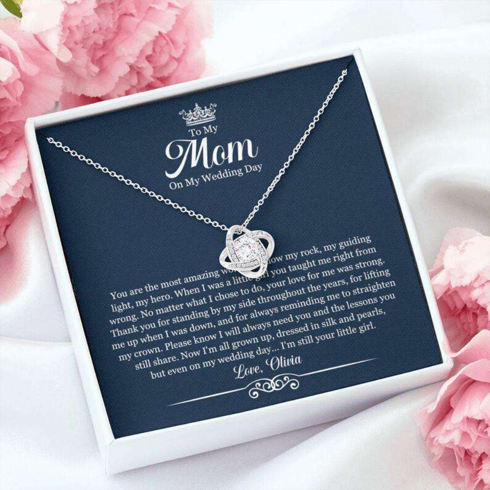 Mom Necklace, Personalized Necklace To My Mom On My Wedding Day “ Gift For Mother Of The Bride Custom Name Gifts for Mother (Mom) Rakva