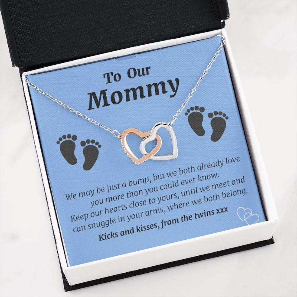 Mom Necklace, Personalized Necklace Twin Baby Gift, Twins Baby Shower, Twins Gender Reveal, Twin Mama Custom Name Gifts For Mom To Be (Future Mom) Rakva