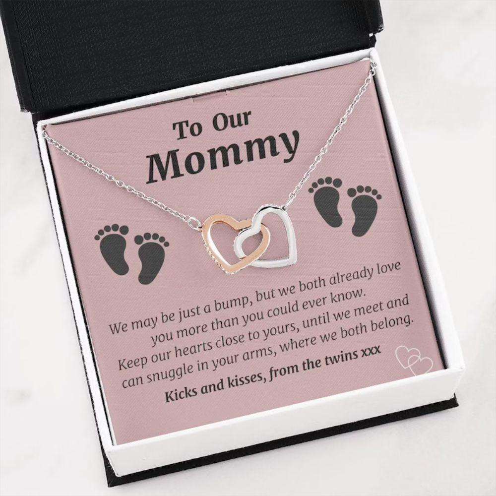 Mom Necklace, Personalized Necklace Twin Baby Gift, Twins Baby Shower, Twins Gender Reveal, Twin Mama Custom Name Gifts For Mom To Be (Future Mom) Rakva