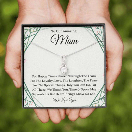 Mom Necklace, Petit Ribbon Necklace Our Mother Birthday Gift To Mom From Children Gift Necklac Gifts for Mother (Mom) Rakva