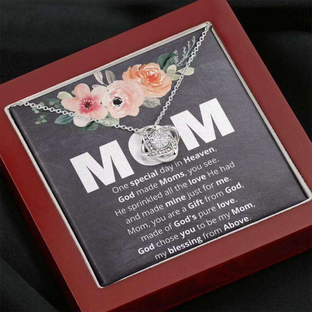 Mom Necklace, Poem Card Gift For Mom, Mother Necklace Mother’S Day Gifts for Mother (Mom) Rakva