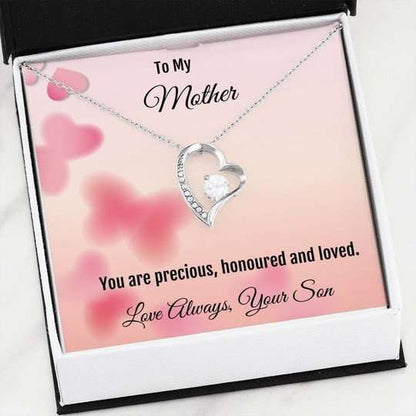 Mom Necklace, Precious Honoured And Loved Forever Love Necklace For Mom Gifts for Mother (Mom) Rakva