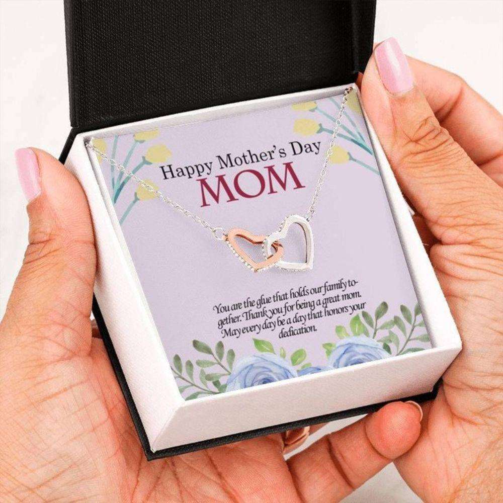 Mom Necklace, Present For Mom Interlocking Necklace Message Card Always Be Your Little Kid Gifts for Mother (Mom) Rakva