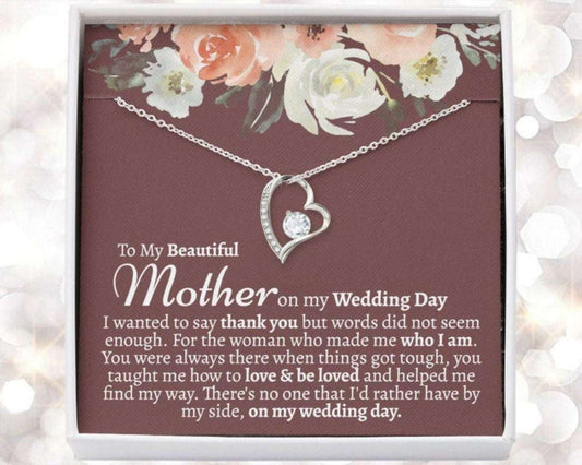 Mom Necklace, Sentimental Gift From Bride To Mom, Gift For Mom On Wedding Day, Traditional Wedding Gift, Wedding Gift From Bride To Mom Gifts for Mother (Mom) Rakva