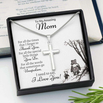 Mom Necklace, Sentimental Mom Cross Necklace, Necklace For Mom, Thank You Mom For Everything Sentimental Gifts For Mom From Daughter Gifts For Daughter Rakva