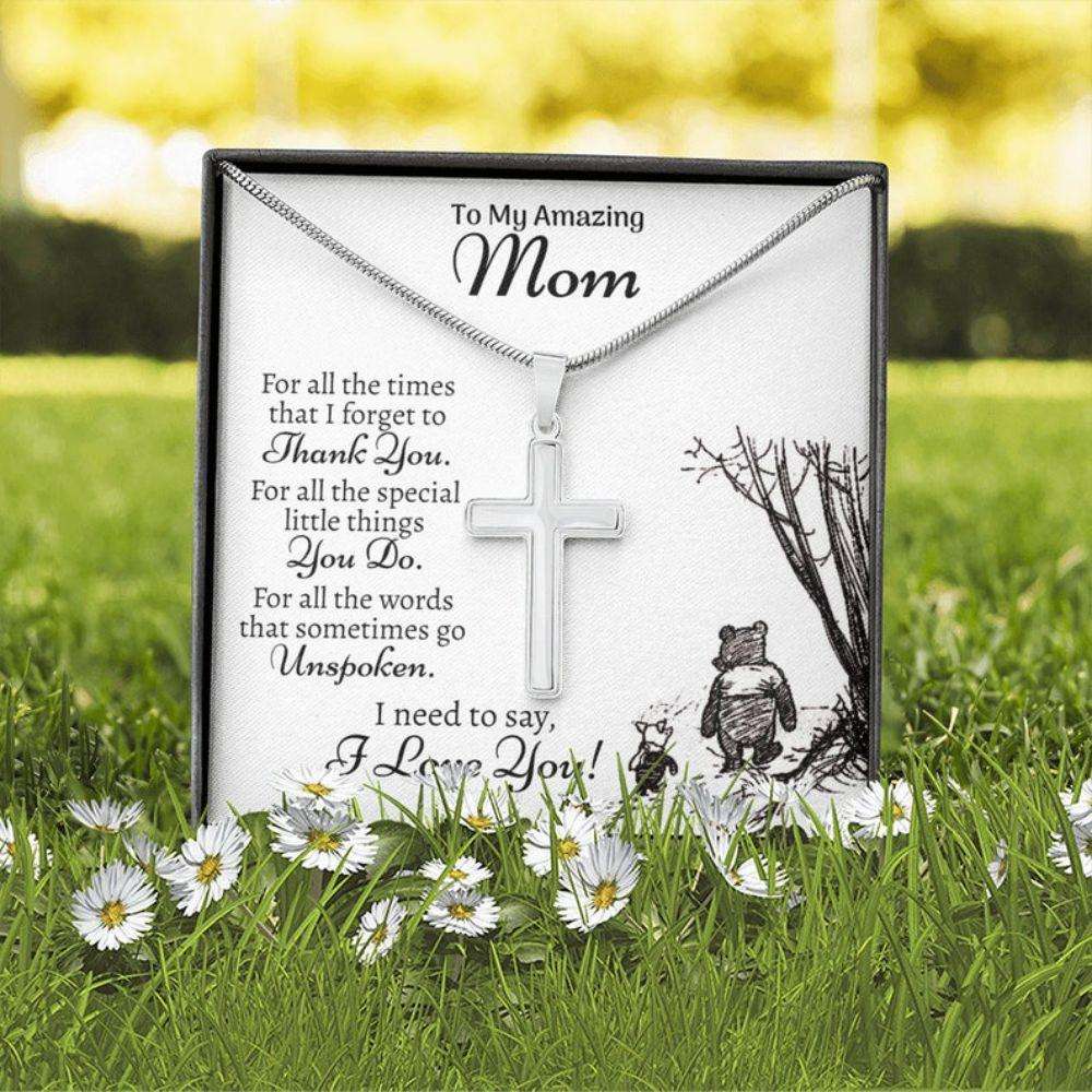 Mom Necklace, Sentimental Mom Cross Necklace, Necklace For Mom, Thank You Mom For Everything Sentimental Gifts For Mom From Daughter Gifts For Daughter Rakva