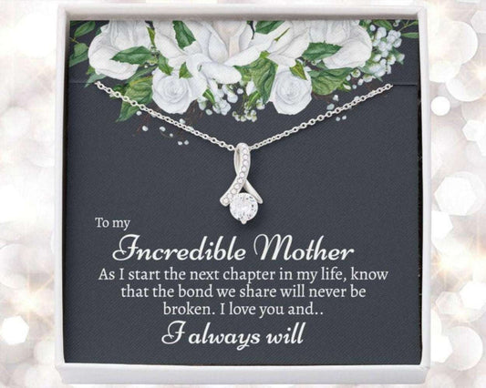 Mom Necklace, Sentimental Mother Of The Bride Gift, Mother Wedding Gift, Mother Of The Bride Wedding Gift From Daughter, Gift From Bride To Mom Gifts For Daughter Rakva