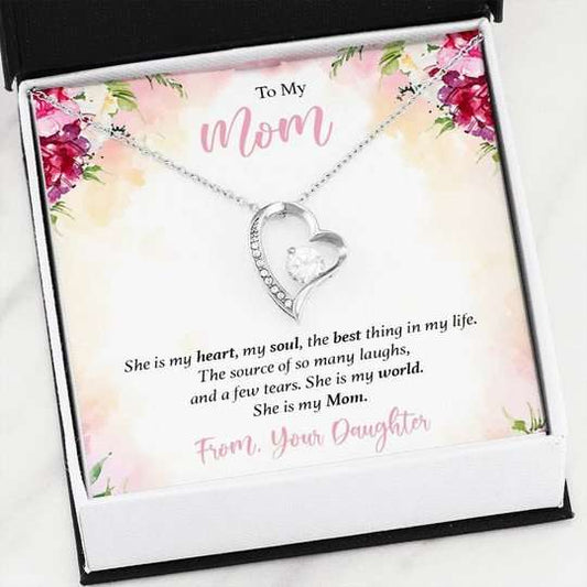 Mom Necklace, She Is My Heart Forever Love Necklace For Mom Gifts for Mother (Mom) Rakva