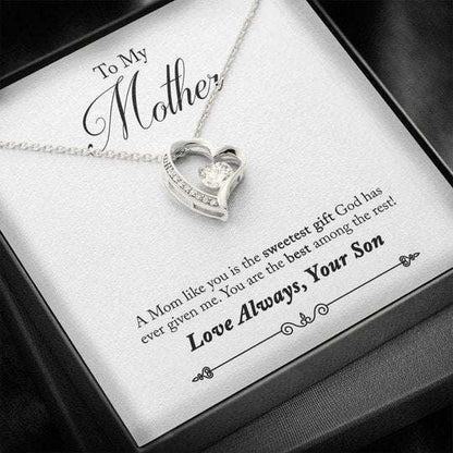 Mom Necklace, Son Gift For Mom Forever Love Necklace You Are The Best Among The Rest Gifts for Mother (Mom) Rakva