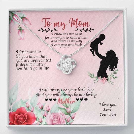 Mom Necklace, Son Gift For Mom Love Knot Necklace You Are My Appreciated Gifts for Mother (Mom) Rakva