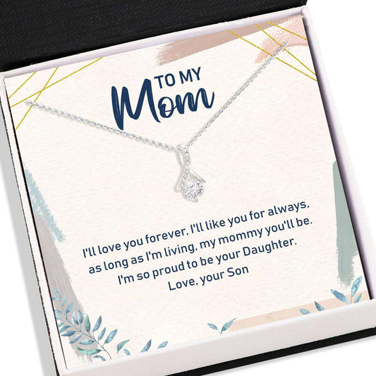 Mom Necklace, Son To Mom Necklace Card “ Alluring Beauty Necklace, Jewelry Gifts For Mom V2 Gifts for Mother (Mom) Rakva