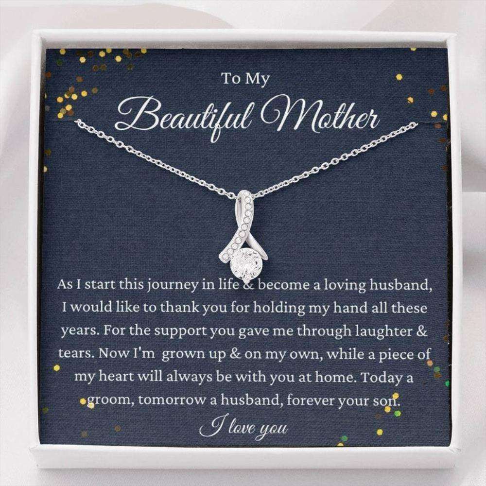 Mom Necklace, Son To Mother On Wedding Day Necklace, Mother Of The Groom Gift From Groom Gifts for Mother (Mom) Rakva