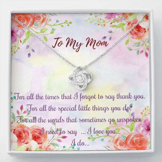 Mom Necklace, Spring Season Background Gift For Mom Love Knot Necklace Thank You Gifts for Mother (Mom) Rakva