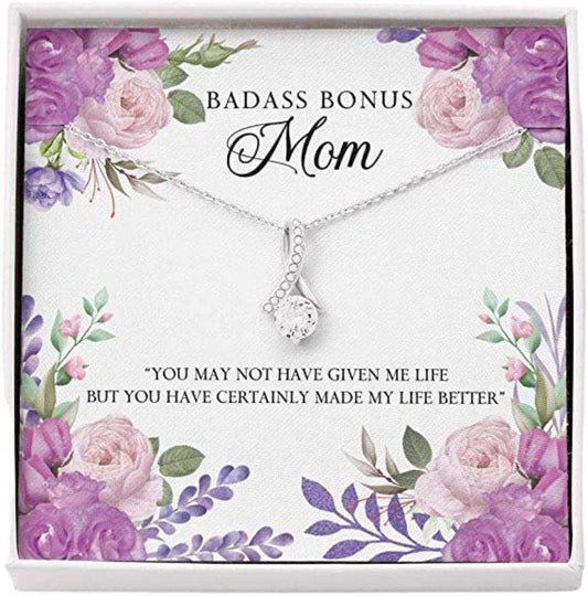 Mom Necklace, Step Mom Necklace Gift To My Badass Mom”Life-So” Necklace Gift For Step Mom Gifts for Mother (Mom) Rakva