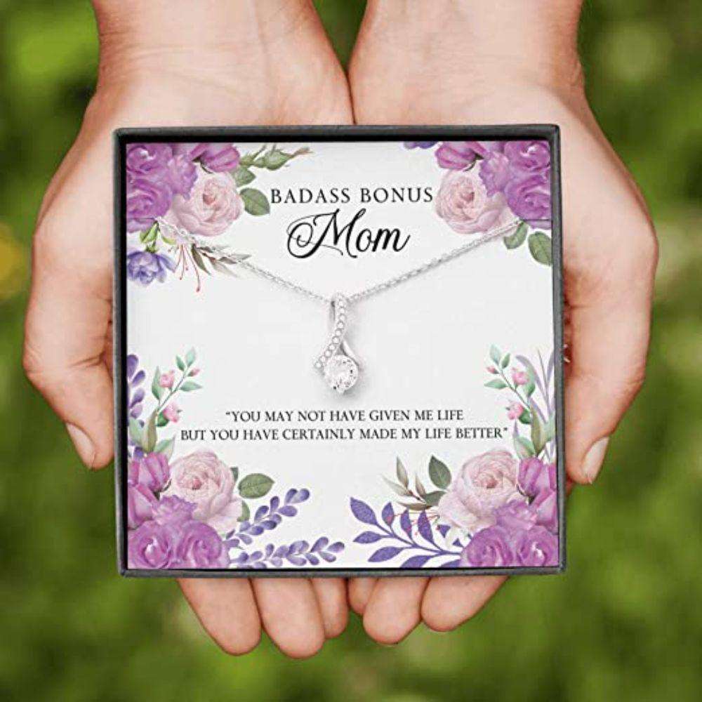 Mom Necklace, Step Mom Necklace Gift To My Badass Mom”Life-So” Necklace Gift For Step Mom Gifts for Mother (Mom) Rakva