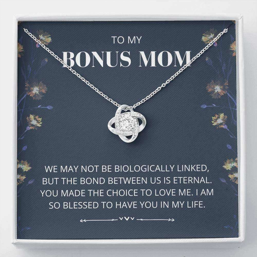 Mom Necklace, Stepmom Necklace, Bonus Mom Necklace “ Eternal Bond “ Mother In Law From Step Daughter, Step Son Gifts For Daughter Rakva