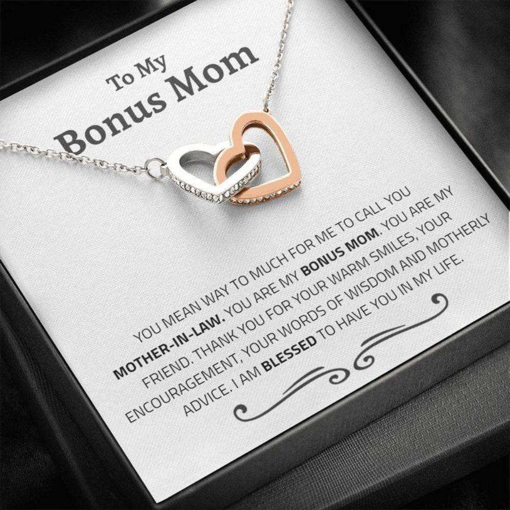 Mom Necklace, Stepmom Necklace, Bonus Mom Necklace, Gift For Mother-In-Law, Second Mom, Step Mom, Thank You Gifts for Mother (Mom) Rakva