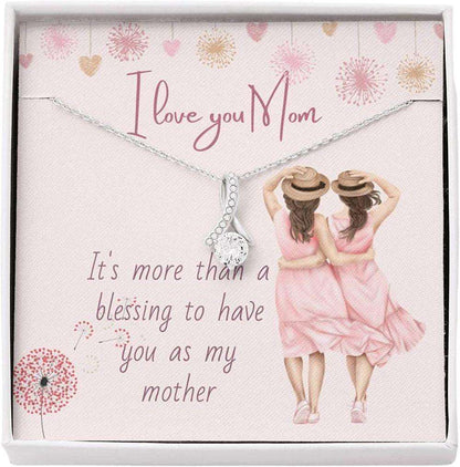 Mom Necklace, Stepmom Necklace, I Love You Mom Necklace, Mom Necklace, Mom Birthday Gift From Daughter Gifts For Daughter Rakva