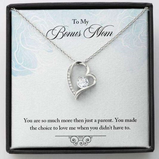 Mom Necklace, Stepmom Necklace, To My Bonus Mom Œchoice-So” Heart Necklace Gift Gifts for Mother (Mom) Rakva