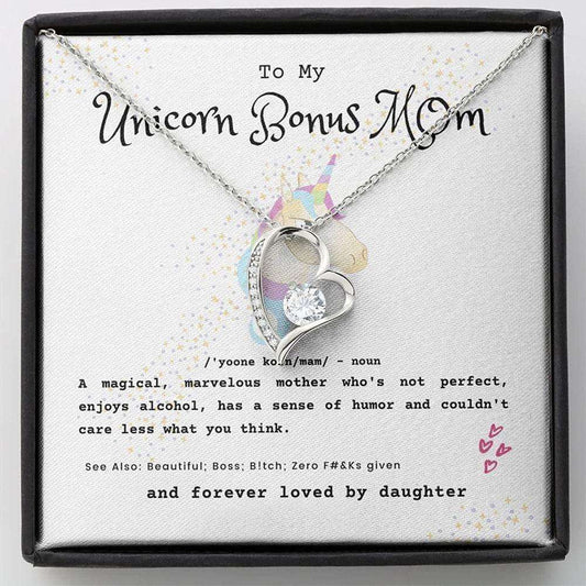 Mom Necklace, Stepmom Necklace, Unicorn Bonus Mom Necklace Gift Necklace Present For Stepmom Gifts for Mother (Mom) Rakva