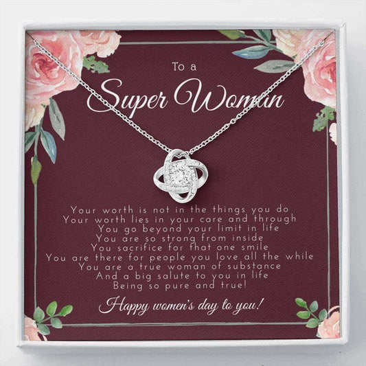 Mom Necklace, Super Woman Mothers Necklace Gift, Happy Womens Day Necklace Gifts for Mother (Mom) Rakva