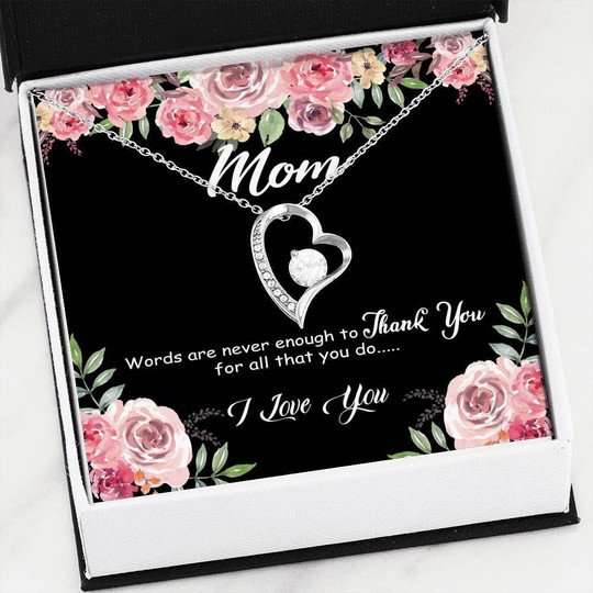 Mom Necklace, Thank For All You Do Forever Love Necklace Gift For Mom Gifts for Mother (Mom) Rakva