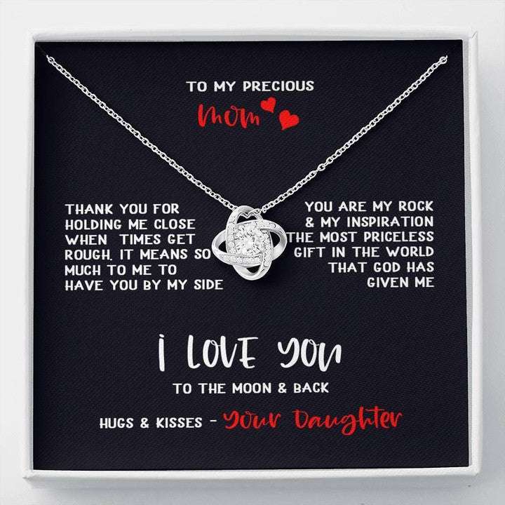 Mom Necklace, Thank For Holding Me Close Love Knot Necklace For Mom Gifts for Mother (Mom) Rakva