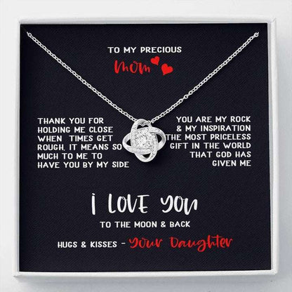 Mom Necklace, Thank For Holding Me Close Love Knot Necklace For Mom Gifts for Mother (Mom) Rakva