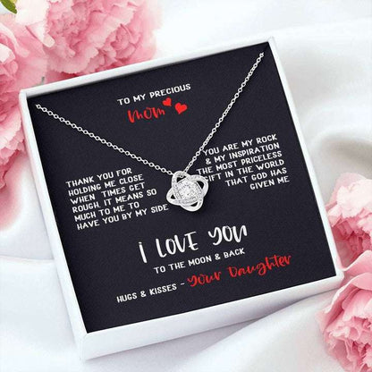 Mom Necklace, Thank For Holding Me Close Love Knot Necklace For Mom Gifts for Mother (Mom) Rakva