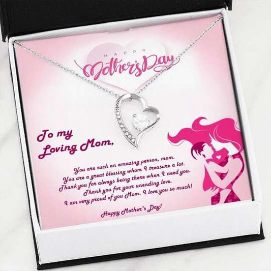 Mom Necklace, Thank For Your Unending Love Forever Love Necklace Gift For Mom Gifts for Mother (Mom) Rakva