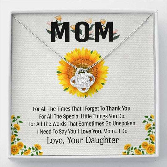 Mom Necklace, Thank You For All The Times Gift For Mom Love Knot Necklace Gifts for Mother (Mom) Rakva