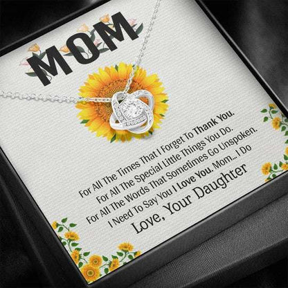 Mom Necklace, Thank You For All The Times Gift For Mom Love Knot Necklace Gifts for Mother (Mom) Rakva