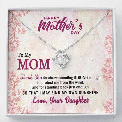 Mom Necklace, Thank You For Always Standing To Protect Me Gift For Mom Love Knot Necklace Gifts for Mother (Mom) Rakva