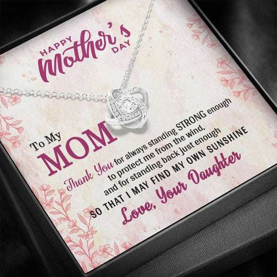 Mom Necklace, Thank You For Always Standing To Protect Me Gift For Mom Love Knot Necklace Gifts for Mother (Mom) Rakva