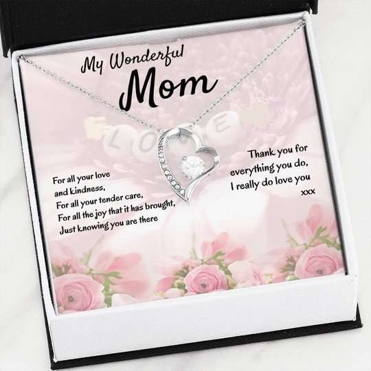 Mom Necklace, Thank You For Anything You Do Forever Love Necklace Gift For Mom Gifts for Mother (Mom) Rakva