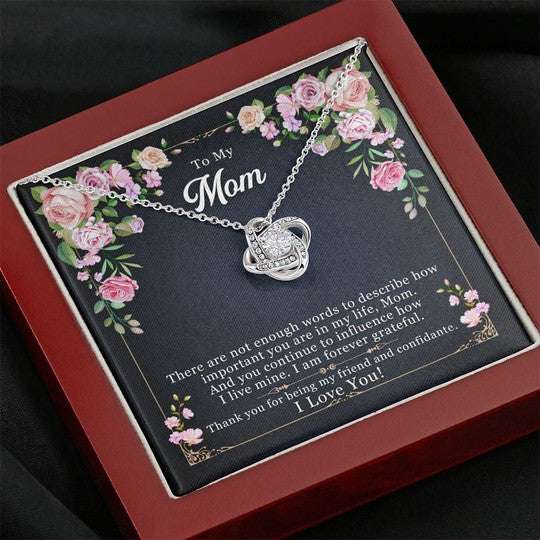 Mom Necklace, Thank You For Being My Friend Gift For Mom Love Knot Necklace Gifts for Mother (Mom) Rakva