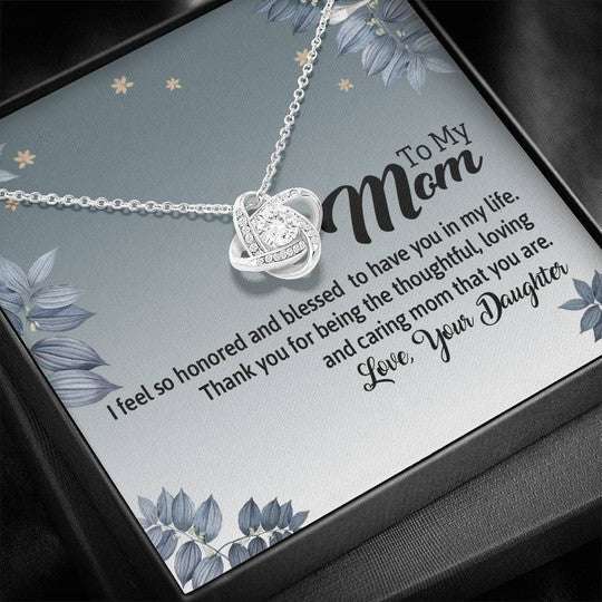 Mom Necklace, Thank You For Being The Most Loving And Caring Mom Gift For Mom Necklace Gifts for Mother (Mom) Rakva