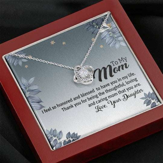 Mom Necklace, Thank You For Being The Most Loving And Caring Mom Gift For Mom Necklace Gifts for Mother (Mom) Rakva