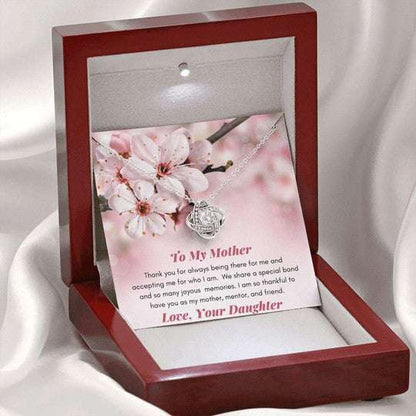 Mom Necklace, Thank You For Being There For Me Gift For Mom Peach Blossom Love Knot Necklace Gifts for Mother (Mom) Rakva