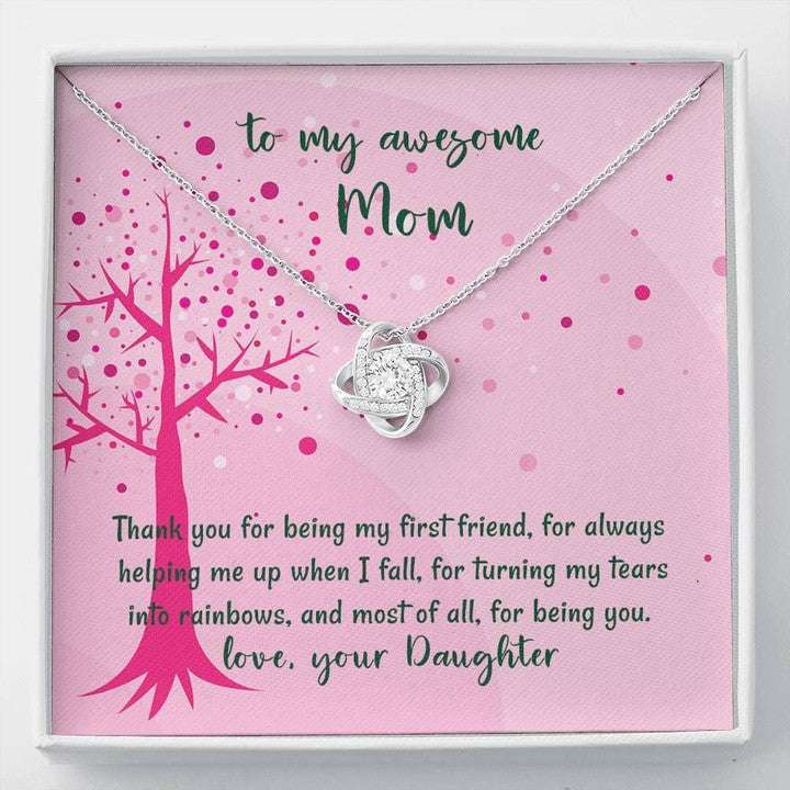 Mom Necklace, Thank You For Being You Love Knot Necklace Gift For Mom Gifts for Mother (Mom) Rakva