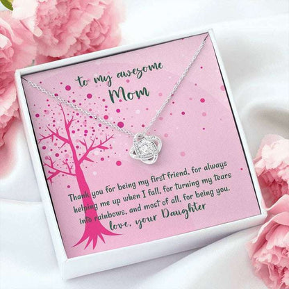 Mom Necklace, Thank You For Being You Love Knot Necklace Gift For Mom Gifts for Mother (Mom) Rakva