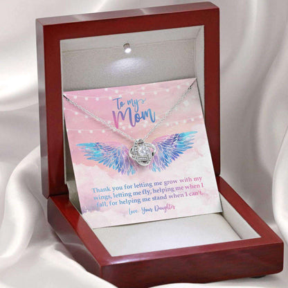 Mom Necklace, Thank You For Letting Me Grow With My Wings Necklace Gifts for Mother (Mom) Rakva